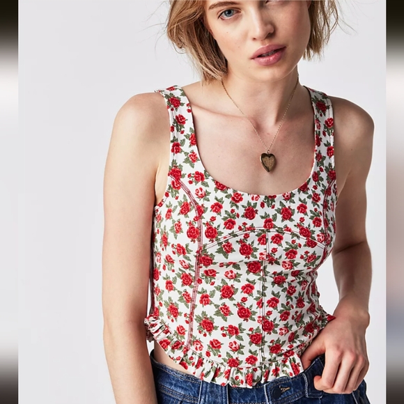 Free People Tops - Free People Melanie Tank in Ivory Combo